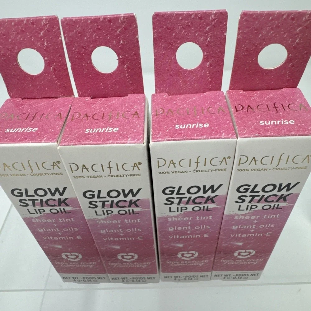 4 Glow Stick Lip Oil by Pacifica Sunrise Sheer Tint Plant Oils Vitamin E